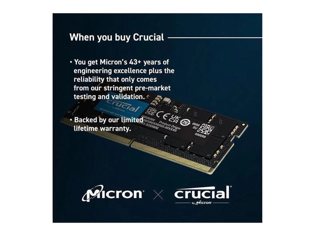 Crucial 64GB (2 x 32GB) DDR5-4800 SoDIMM Memory Kit for Notebook J247773