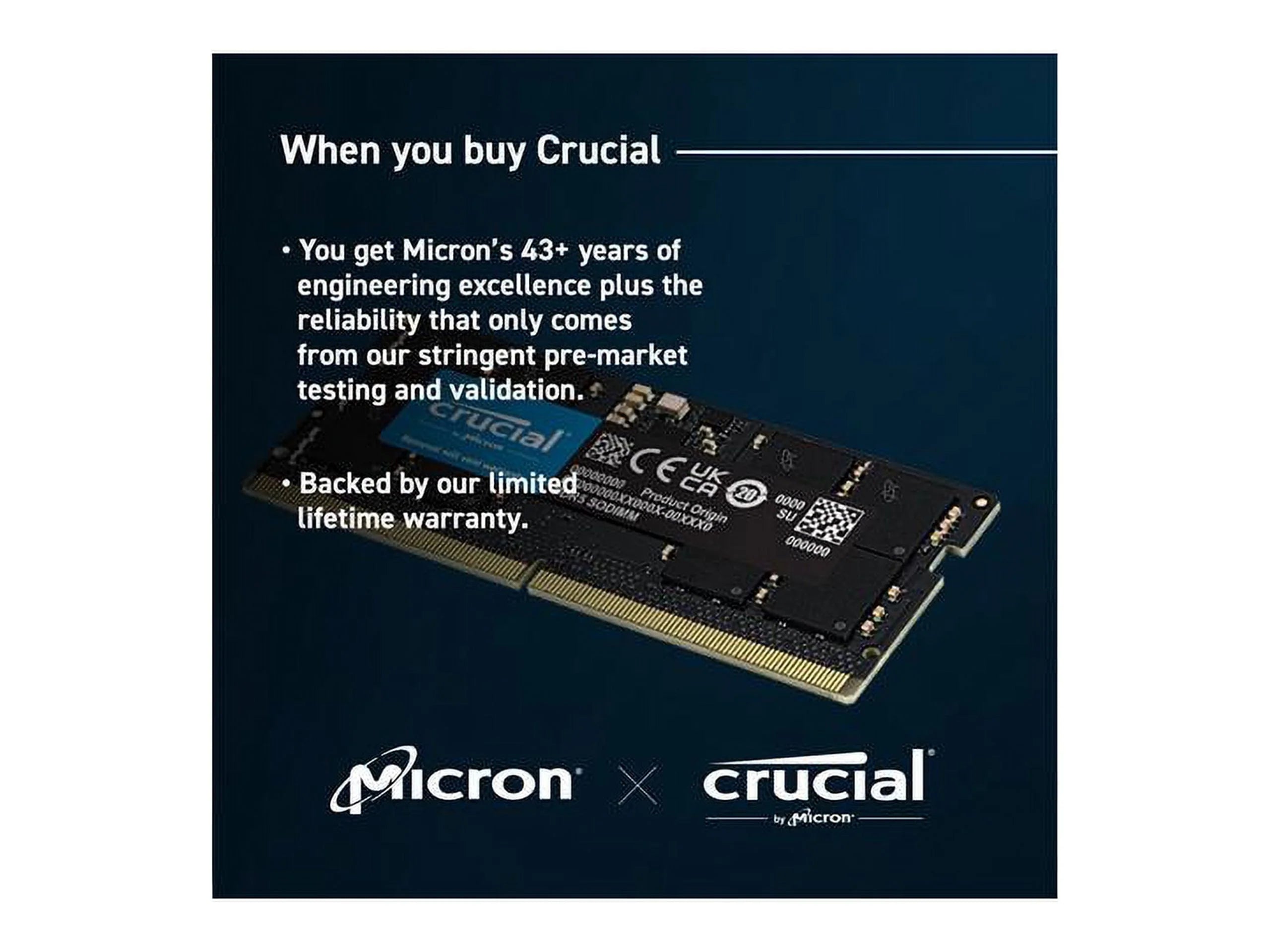 Crucial 64GB (2 x 32GB) DDR5-4800 SoDIMM Memory Kit for Notebook J247773