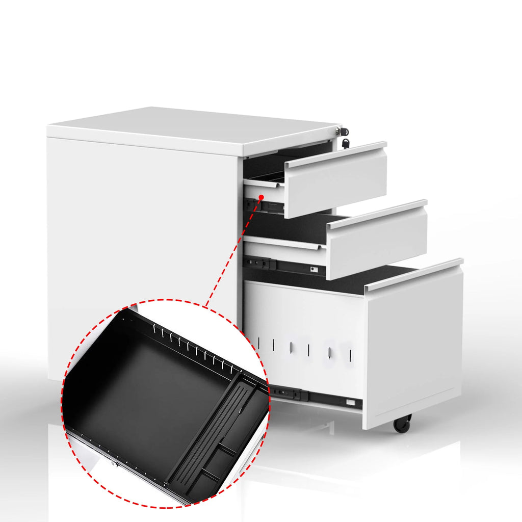 SUPEER 4 Drawer File Cabinet with Lock, Metal Vertical Storage, Black E499
