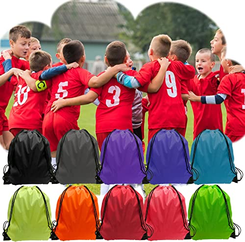 GoodtoU 40 Pack Drawstring Backpacks Waterproof Nylon Cinch Bags for School Gym N792