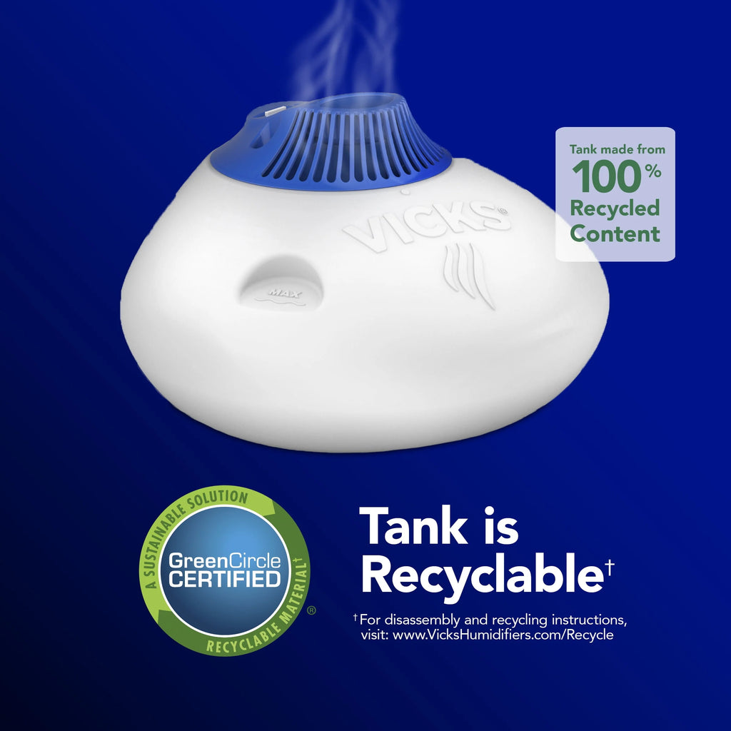 Vicks Warm Steam Vaporizer Humidifier, 600 sq ft, White O906
