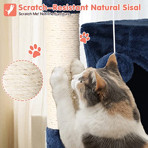 ASHY 54in Cat Tree with Scratching Post for Indoor Cats I993