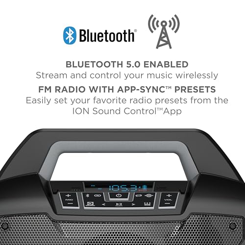ION Block Rocker Portable Bluetooth Party Speaker with Karaoke Microphone T461114