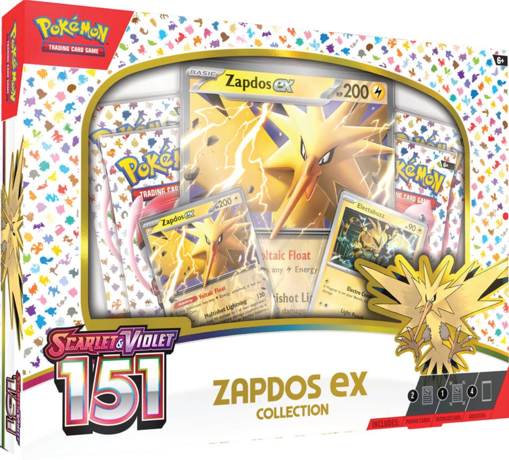 Pokemon Trading Card Game Scarlet & Violet 151 Collection Zapdos Ex - 4 Booster Packs B6016