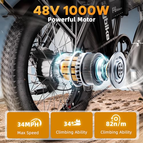 Folding Electric Bike 1000W 48V 20AH Removable Battery 20" Fat Tire for Adults C847123