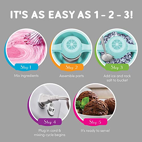 Elite Gourmet Maxi-Matic EIM-924L 4 Quart Electric Ice Cream Maker, Pine Bucket P61620
