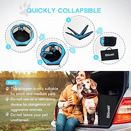 Portable Dog Playpen for Small Dogs Indoor Outdoor, Collapsible with Roof Cover, Green C304366
