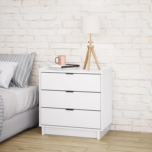 Prepac Sonoma Tall Nightstand with 3 Drawers, Black Q28004