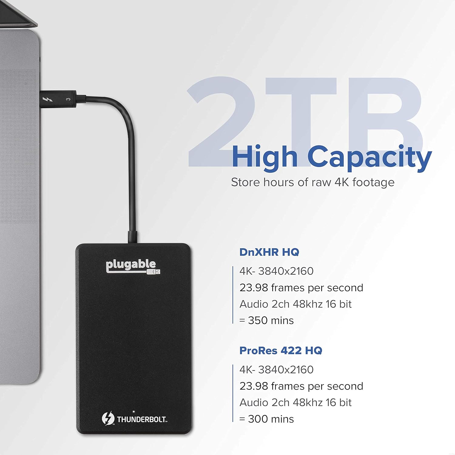 Plugable 2TB Thunderbolt 3 External SSD NVMe Drive M383162