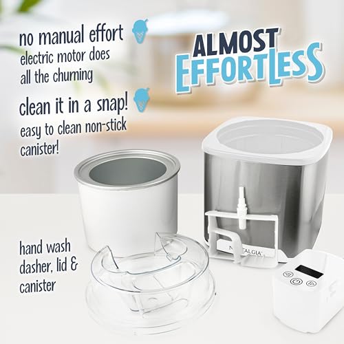 Nostalgia 2-Quart Electric Ice Cream Maker, Stainless Steel H3717