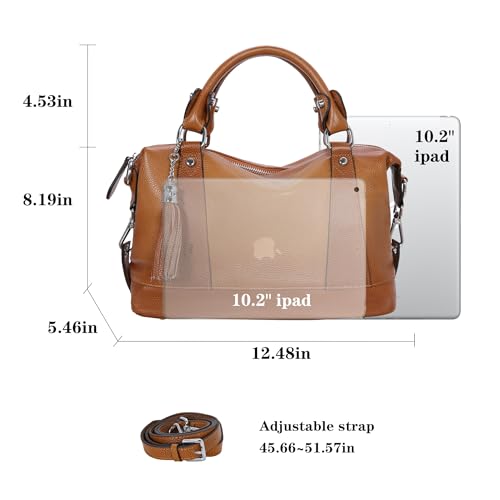 HESHE Women's Genuine Leather Crossbody Handbag F1819