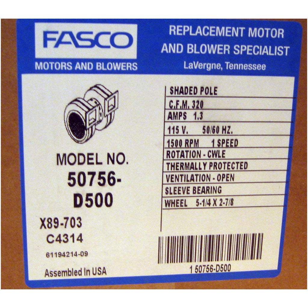 Fasco 50756-D500 Centrifugal Blower V93818