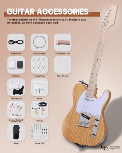 Leo Jaymz DIY Single Cut Electric Guitar Kit Mahogany Rosewood B148
