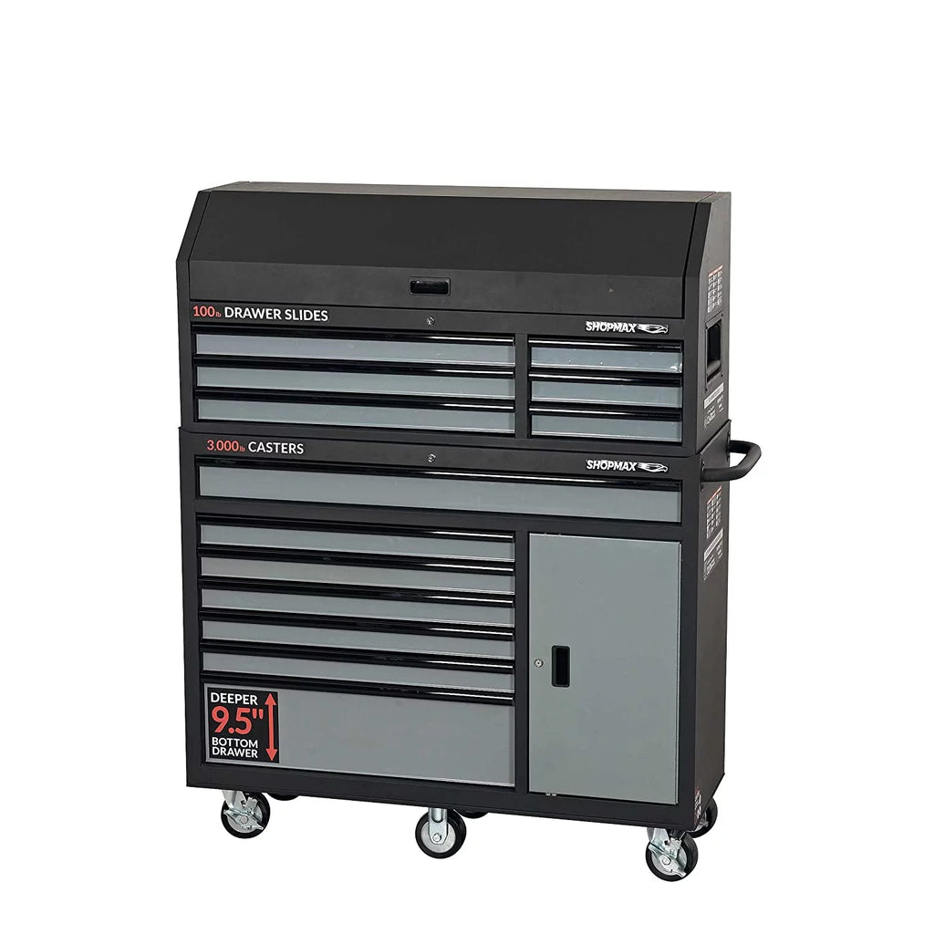 52 in. 13-Drawer + 1 Door Tool Chest and Rolling Cabinet Combo