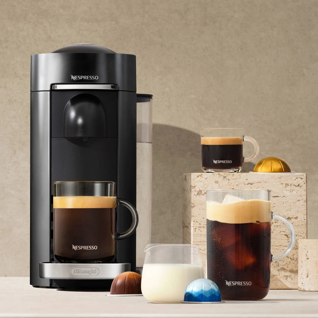 Nespresso Vertuo Plus Coffee and Espresso Machine by De'Longhi with Aeroccino, Black Matte Q254
