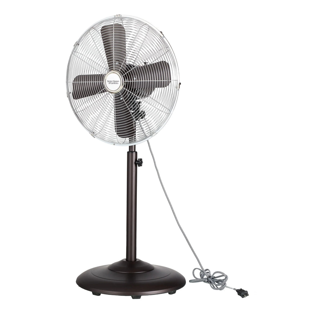 Better Homes & Gardens 16 inch Adjustable Oscillating Metal Stand Fan, Red O2097