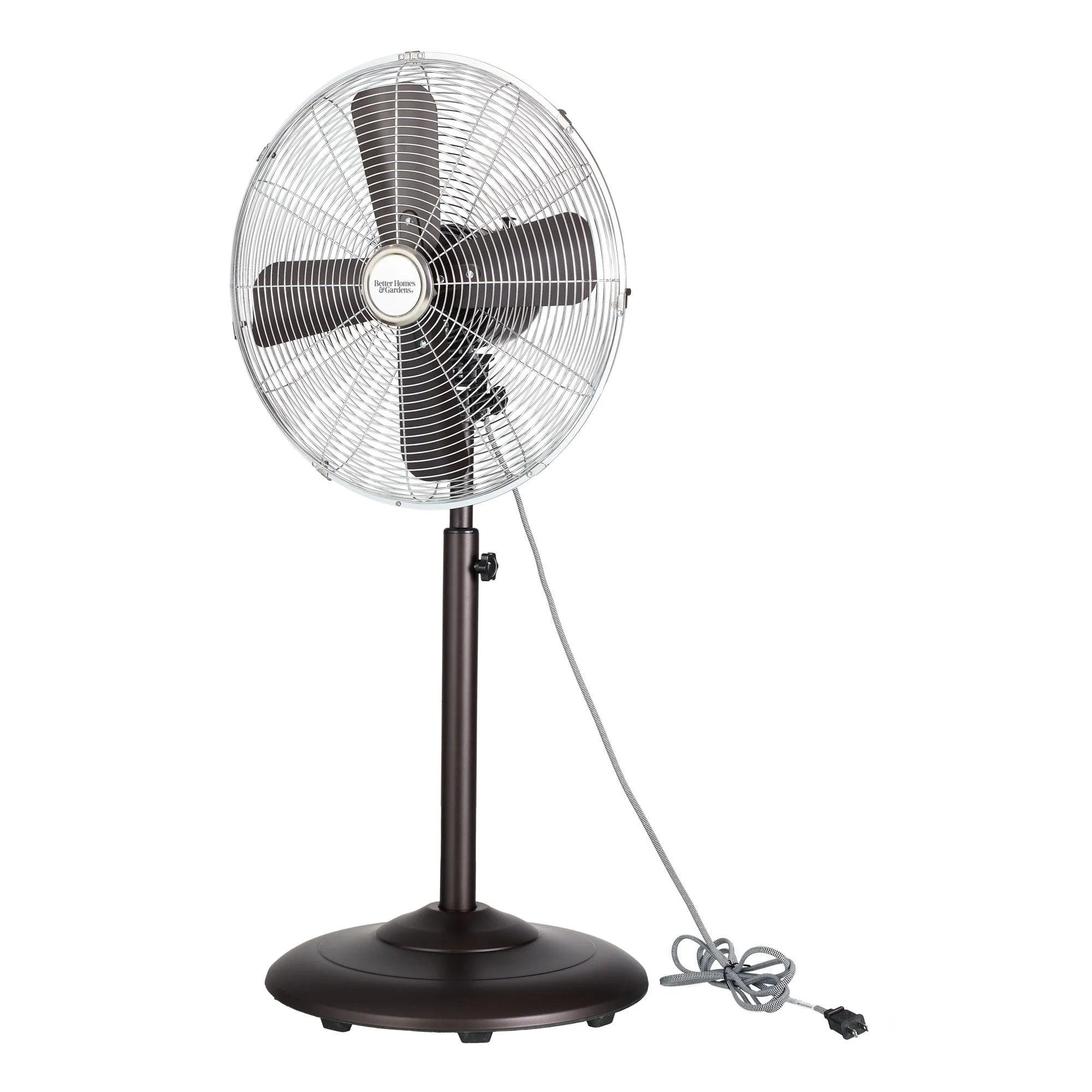 Better Homes & Gardens 16 inch Adjustable Oscillating Metal Stand Fan, Red O2097