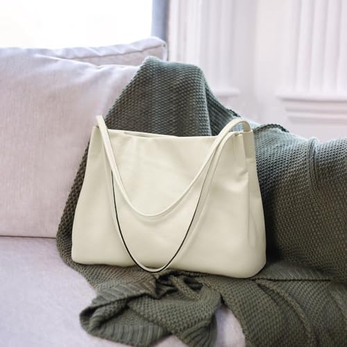 Kattee Leather Tote Bag for Women, Casual Shoulder Hobo Purse with Magnetic Snap Closure U606