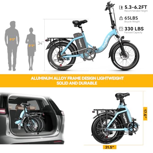 Folding Electric Bike 1000W 48V 20AH Removable Battery 20" Fat Tire for Adults C847123