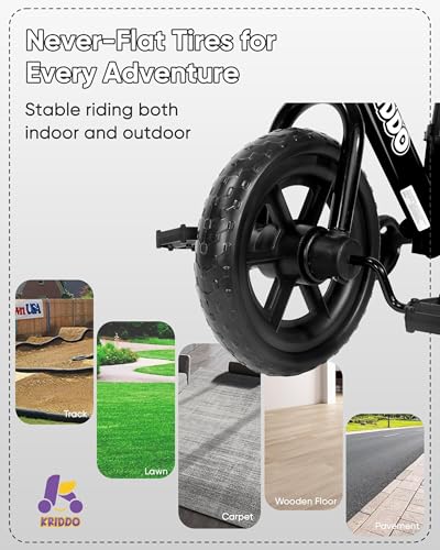 KRIDDO 2-in-1 Kids Tricycle and Toddler Balance Bike, Black U656