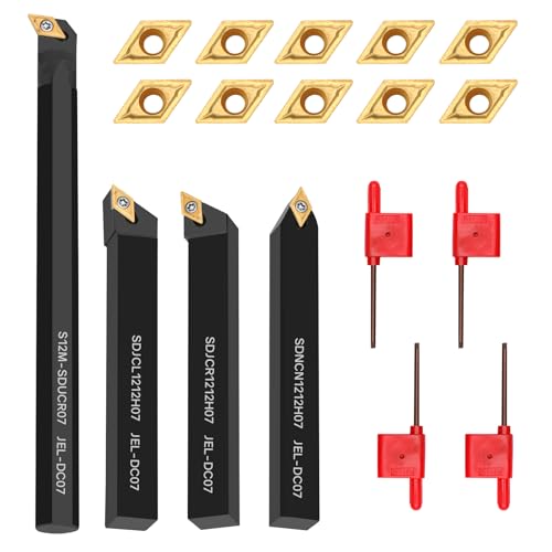 Indexable Lathe Turning Tool 21Pcs Kit 3/8'' 10mm Shank with Carbide Inserts Z5376