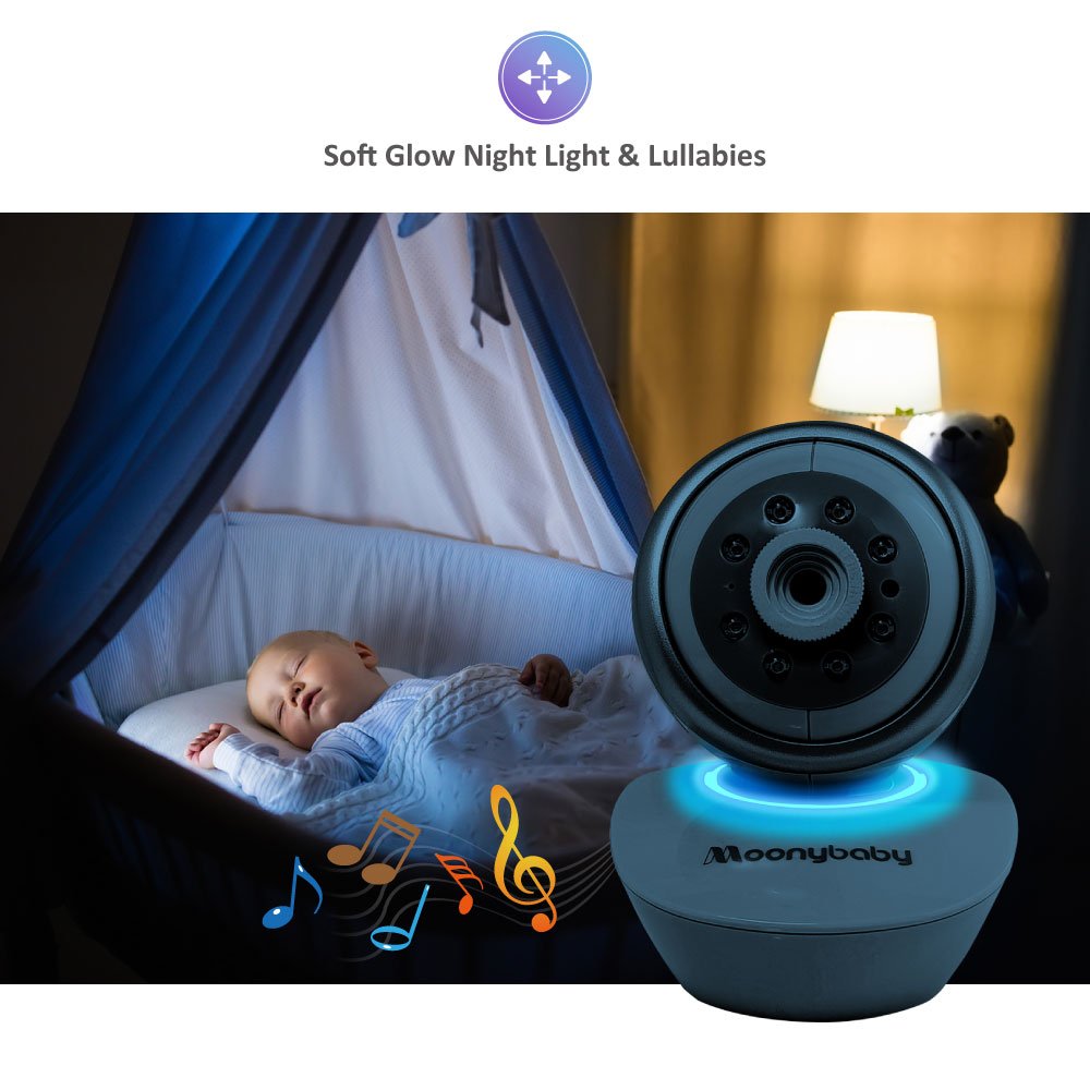 Moonybaby Split 55 Baby Monitor with 2 Cameras, Split Screen, No WiFi, Pan Tilt, 4.3" Monitor T680139