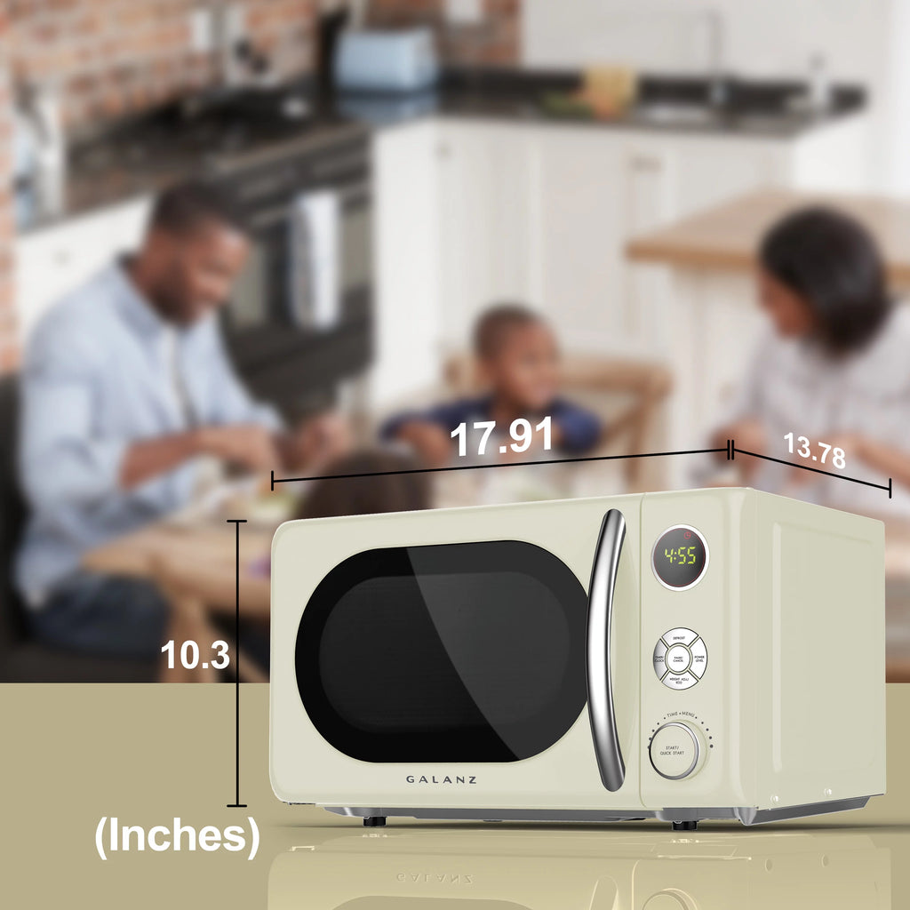 Galanz 0.7 Cu ft Retro Countertop Microwave Oven, 700W, Blue L502