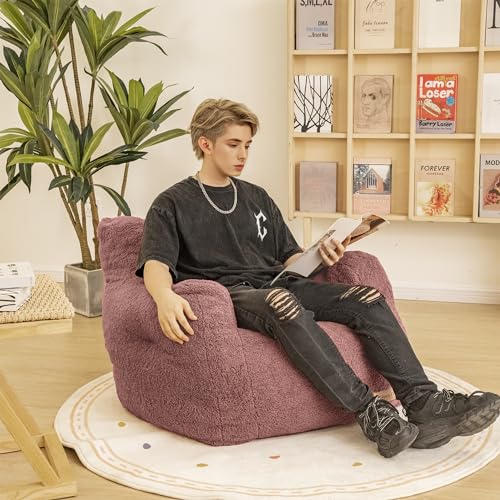 Bean Bag Chair with Filler, Tufted Soft Stuffed, Black B61630