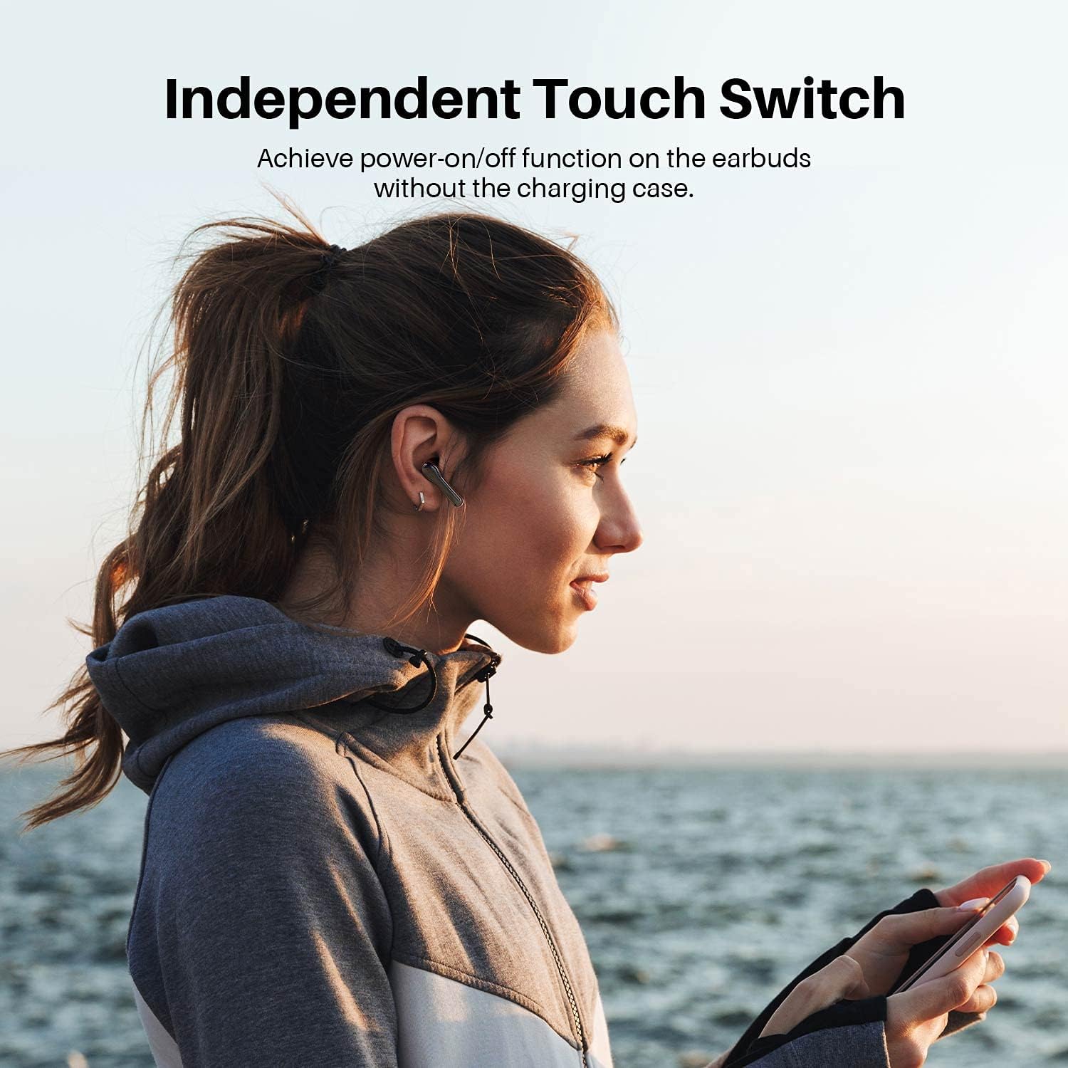 Tribit FlyBuds C2 Wireless Earbuds Bluetooth 5.2 with Noise Canceling, 32H Playtime F942806
