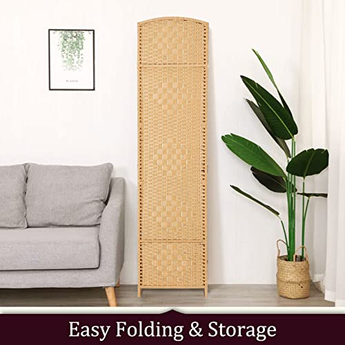 Rose Home Fashion 6 ft Tall Room Divider 4 Panel Folding Privacy Screen, Dark Coffee C8634