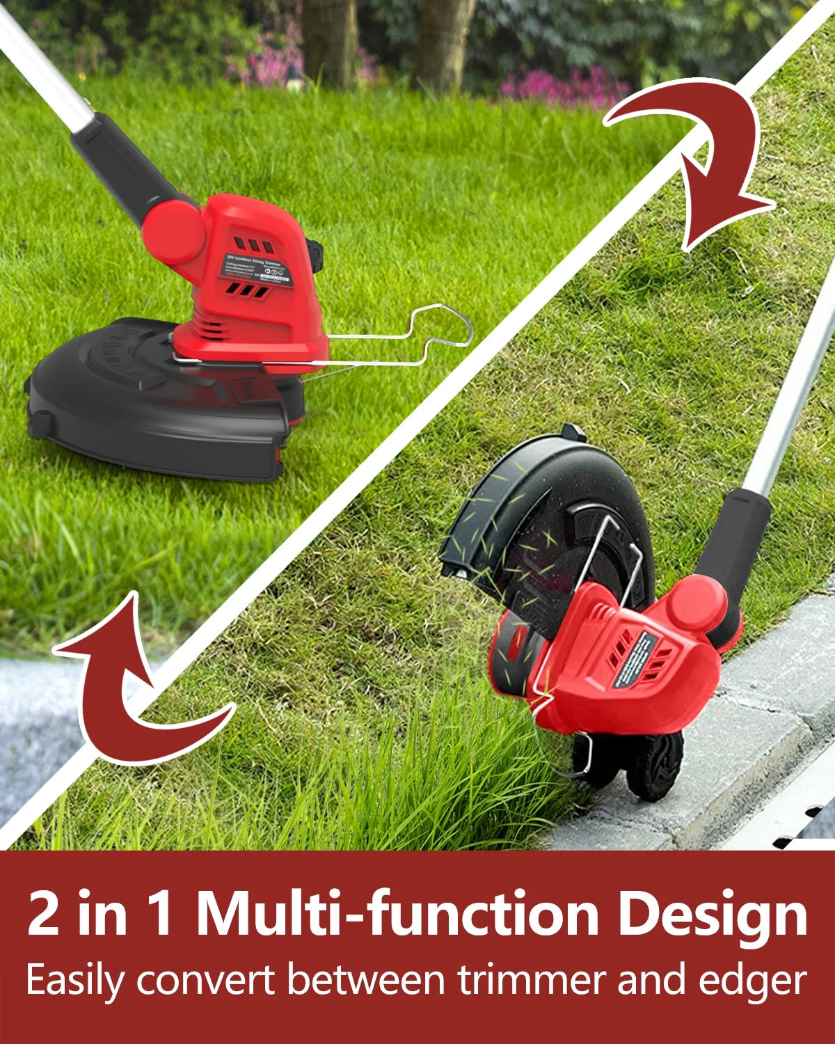 PowerSmart 20V 12-inch Cordless String Trimmer with Battery and Charger Z9905