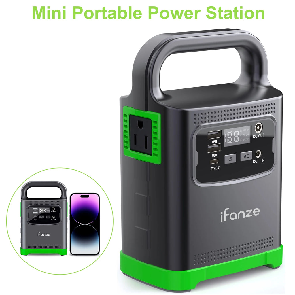 iFanze 100W Portable Power Station, 24000mAh Outdoor Solar Generator Quick Charge 110V AC, DC Ports  Generator for Outdoor Camping, Home Backup, RV Camping, Emergency, Power Outages (No Solar Panel)