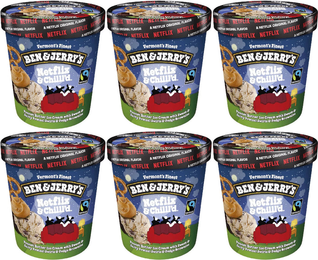 Ben & Jerry's Netflix & Chilll'd Ice Cream, 16 oz. Pint, 6-Pack (Frozen)