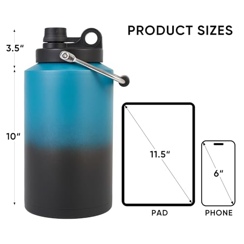 Kerilyn Insulated Gallon Jug 128oz Stainless Steel Double Vacuum Water Bottle M8713