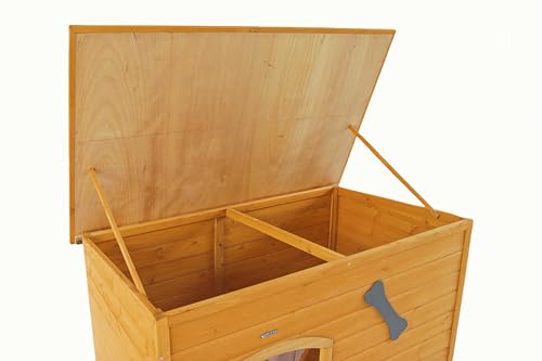 Wooden Doghouse for Small to Large Dogs, Waterproof, Elevated Floor B161