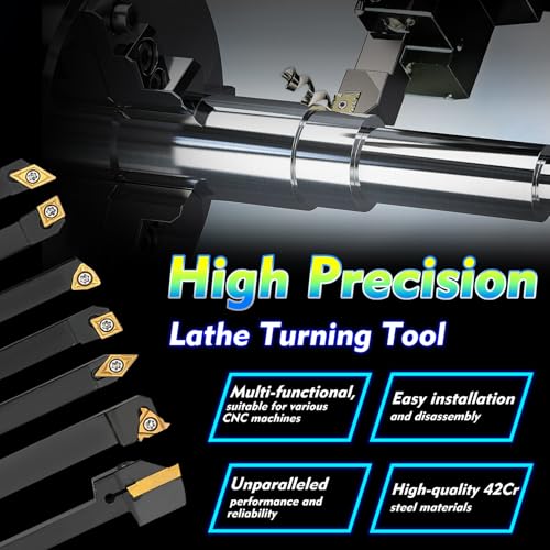 Indexable Lathe Turning Tool 21Pcs Kit 3/8'' 10mm Shank with Carbide Inserts Z5376