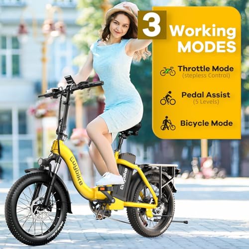 Folding Electric Bike 1000W 48V 20AH Removable Battery 20" Fat Tire for Adults C847123