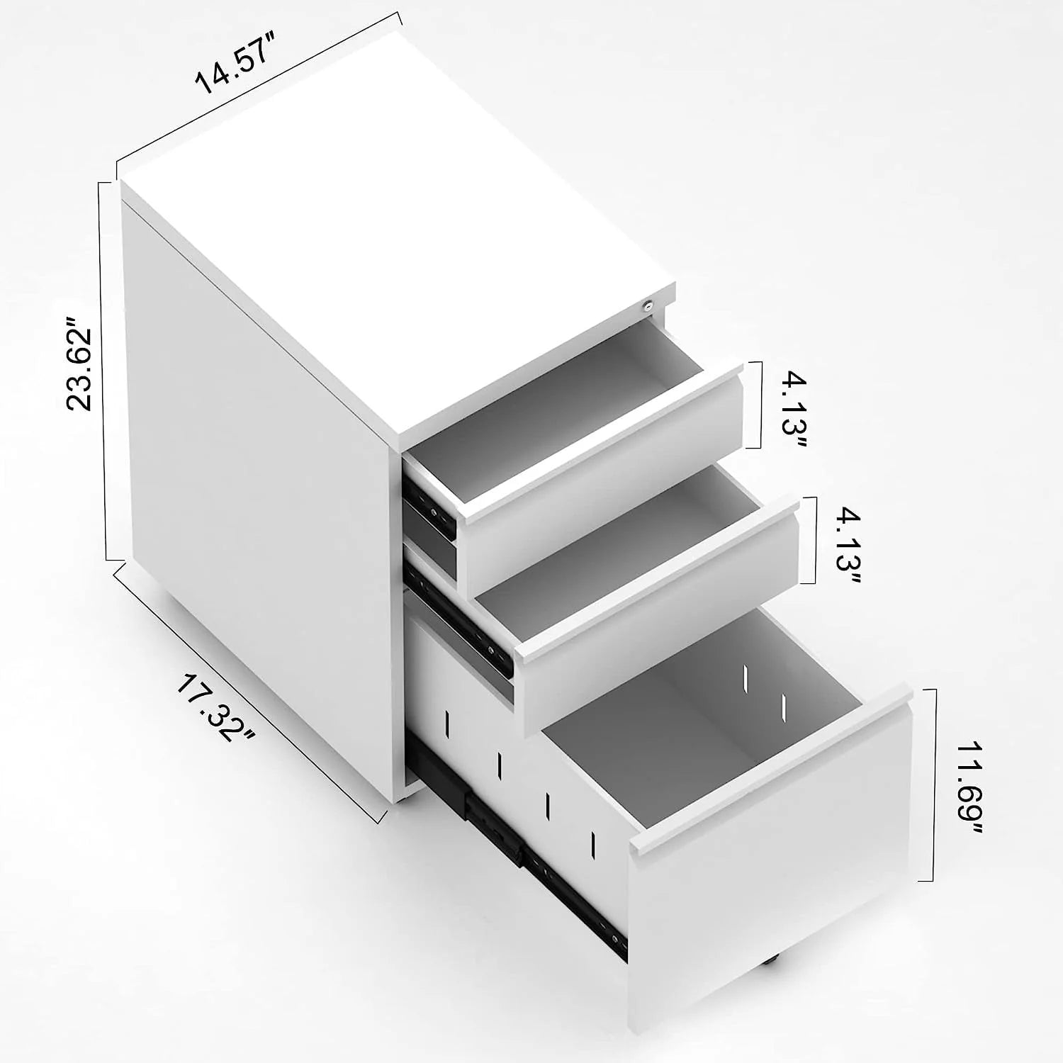 SUPEER 4 Drawer File Cabinet with Lock, Metal Vertical Storage, Black E499