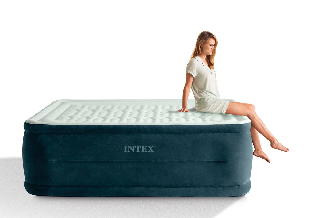 Intex Dream Lux Pillow Top Dura-Beam Airbed Mattress with Internal Pump, Queen D93685