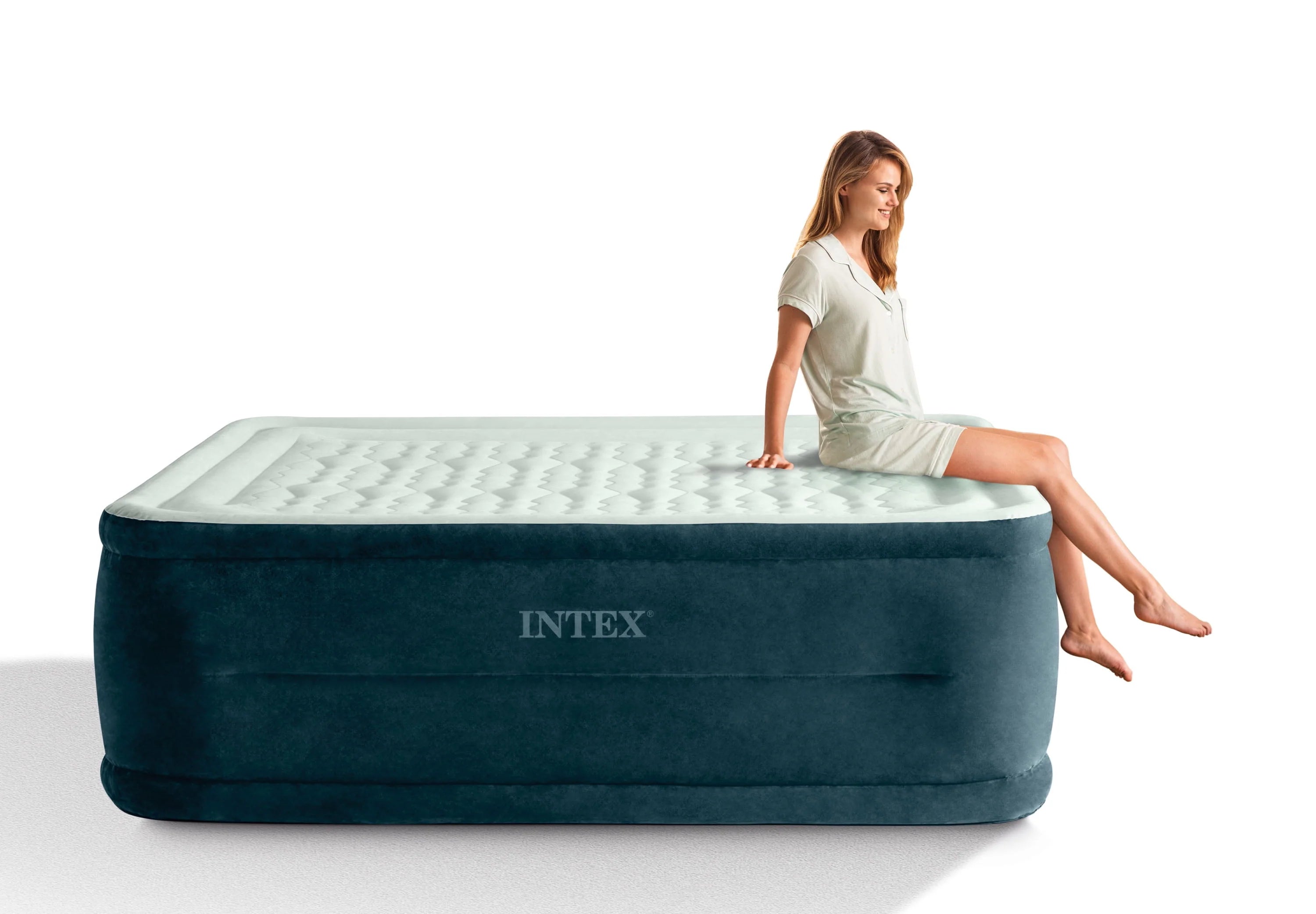 Intex Dream Lux Pillow Top Dura-Beam Airbed Mattress with Internal Pump, Queen D93685