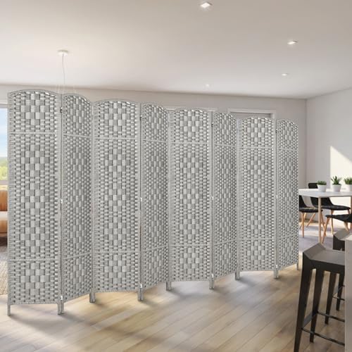 Rose Home Fashion 6 ft Tall Room Divider 4 Panel Folding Privacy Screen, Dark Coffee C8634