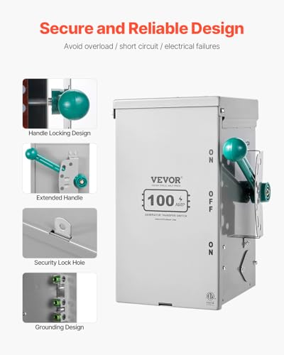 VEVOR 200A Generator Transfer Switch, 48000W Manual Double-Throw, 120/240V, NEMA 3R O290