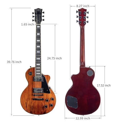 TARIO Electric Guitar Semi Hollowbody Quilted Maple Top with Bag K35033