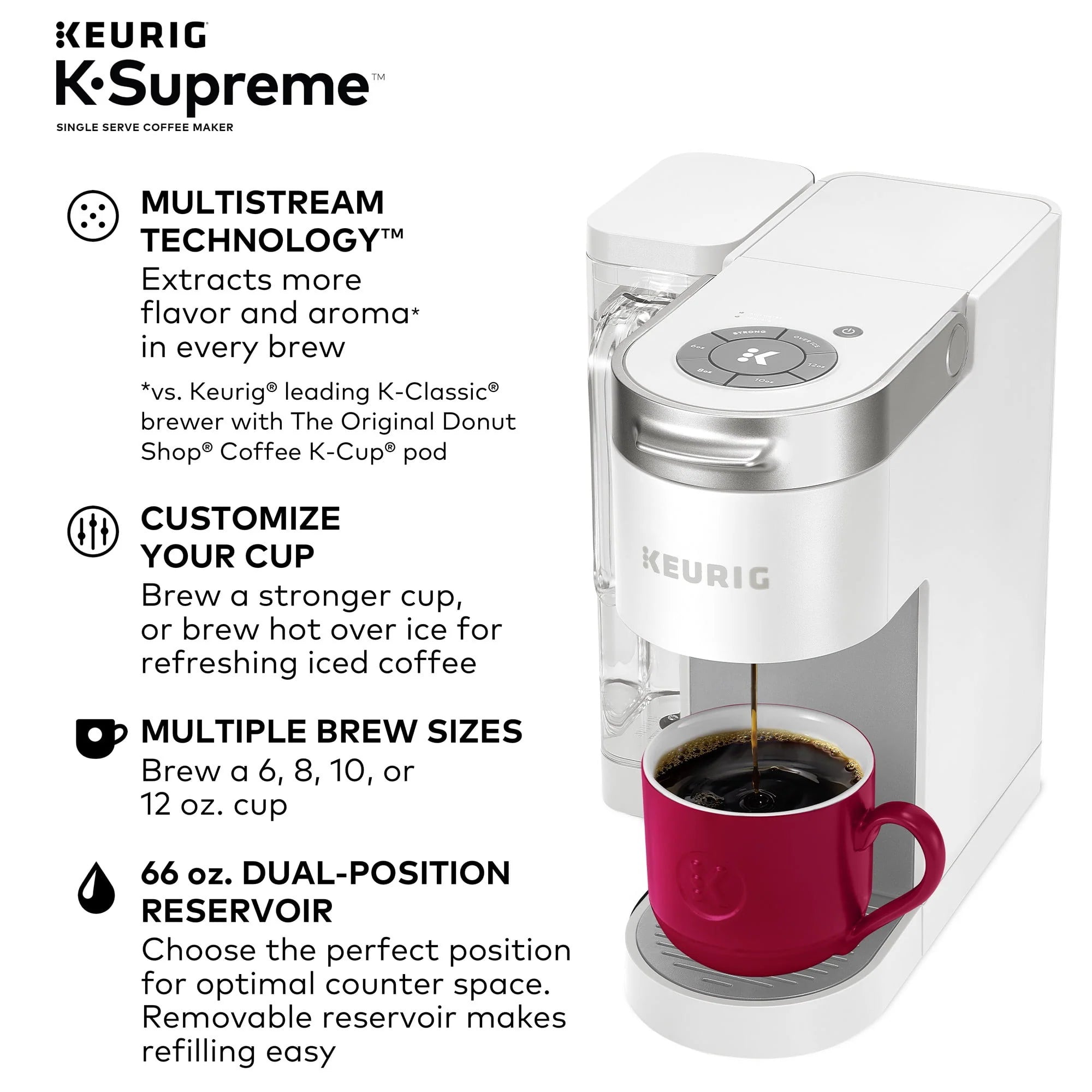 Keurig K-Supreme Single-Serve K-Cup Pod Coffee Maker, Black G914