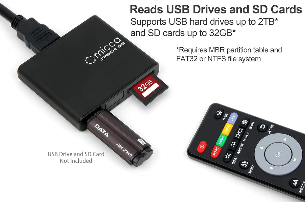 Micca Speck G2 1080p Portable Media Player for USB and SD Cards, 2-Pack Y156