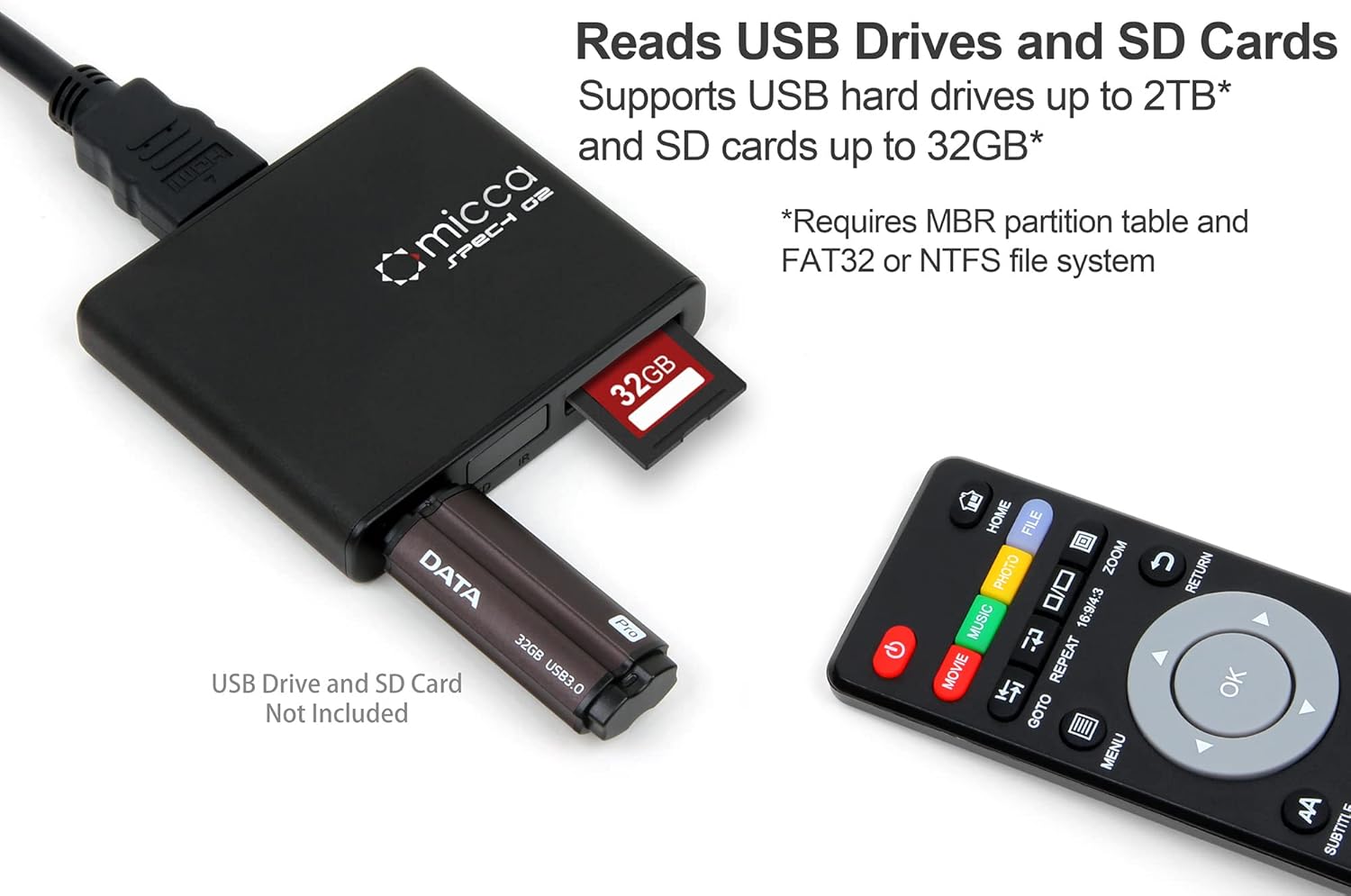 Micca Speck G2 1080p Portable Media Player for USB and SD Cards, 2-Pack Y156