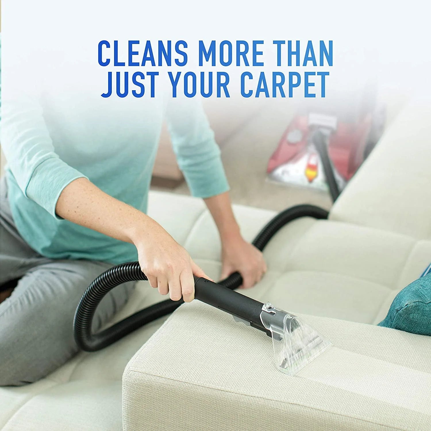 Hoover Power Scrub Deluxe Carpet Cleaner Machine, Upright Shampooer, Red N77491
