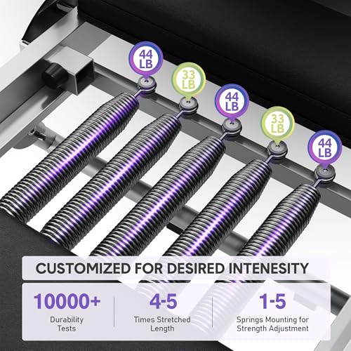 Foldable Pilates Reformer Machine for Home Gym, Adjustable, 450 Lbs Capacity B364
