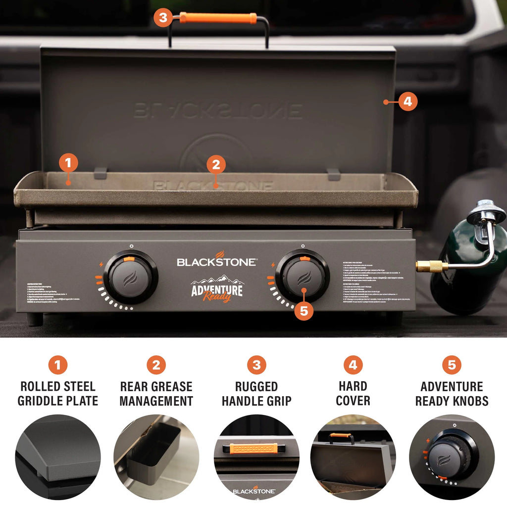 Blackstone Adventure Ready 2-Burner 22 Propane Griddle with Hard Cover U184511