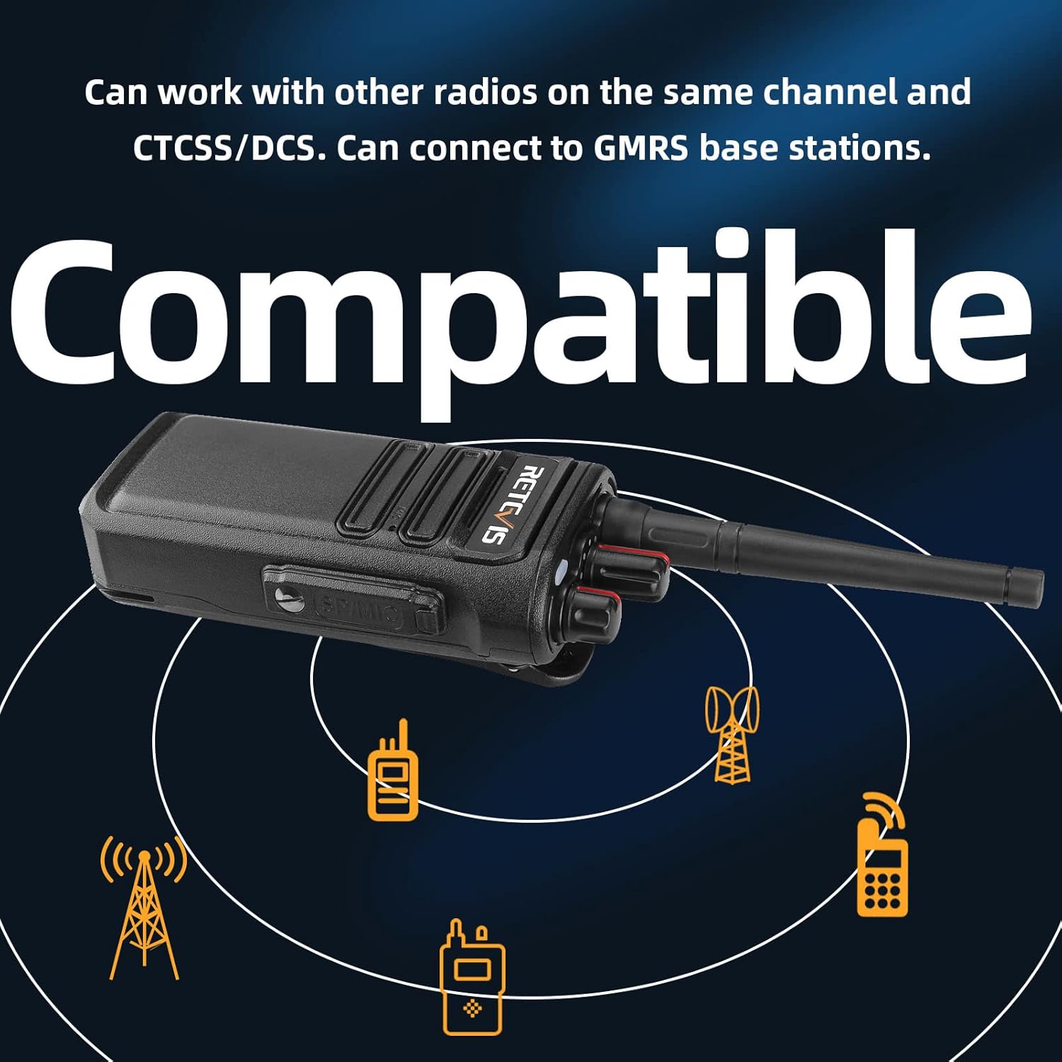Retevis RB23 Waterproof GMRS Two-Way Radios, Rechargeable, 2 Pack X86078